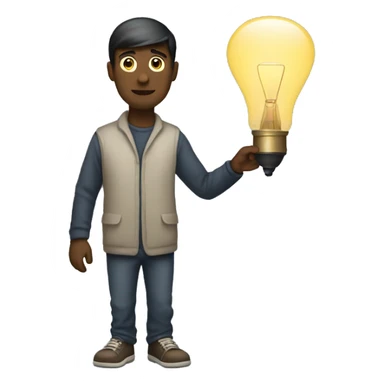 full body sideways with lamp in his hand sticker