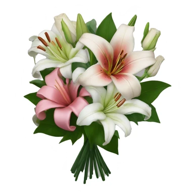 black bouquet of roses and lilies  sticker