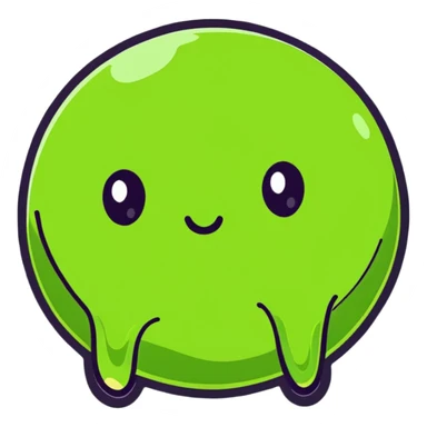 a cute gooey slime ball character sticker