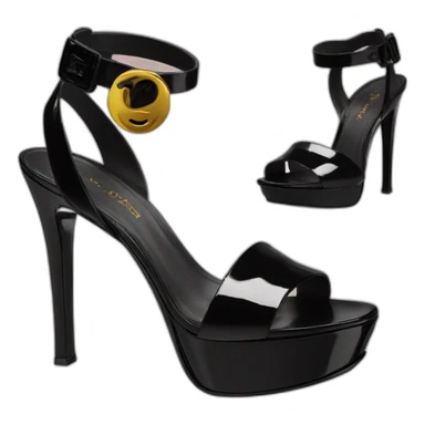 YSL TRIBUTE heel SANDAL black PATENT LEATHER sticker