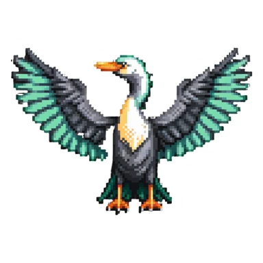 Liver bird, mythical bird symbol of Liverpool, cormorant-like bird with outstretched wings sticker