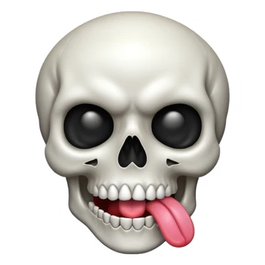 Money White Skull Emoji and Tongue Face sticker