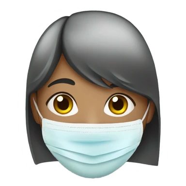 A girl with a face mask  sticker