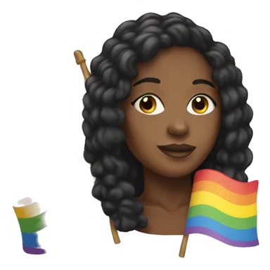 BLACK WOMAN IF A RAIBOW FLAG sticker