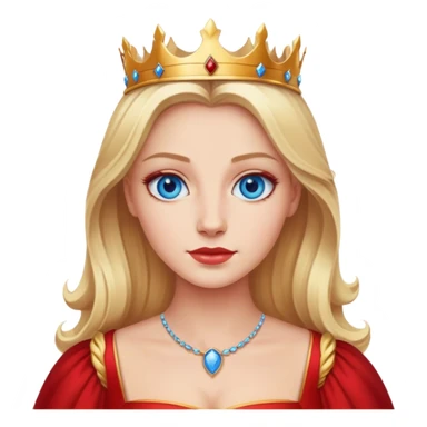 blonde queen blue eyes, red dress sticker