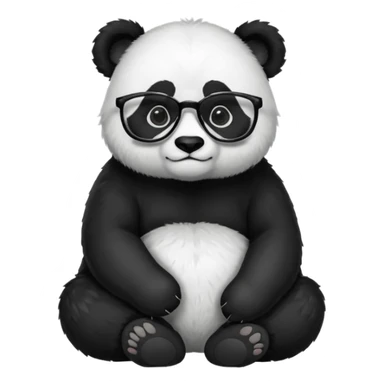 panda sit alone with glasses full body sticker