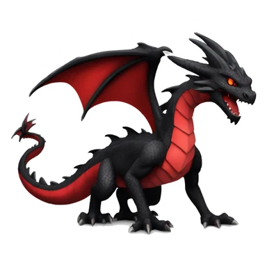 cool edgy black and red Dark-type dragon Pokémon full body sticker