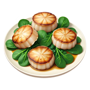 Seared Scallops with Wilted Spinach sticker