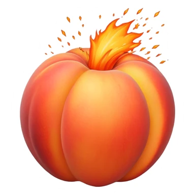Volcanic explosion with a large peach sticker