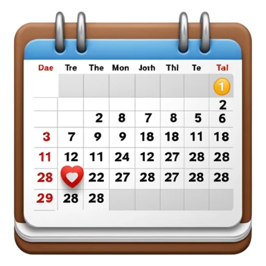 Desk calendar flipped to current month sticker