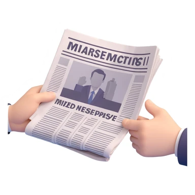 hands holding a newspaper sticker