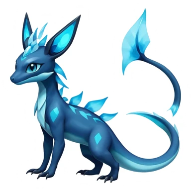 Colorful Dark Shiny Exotic Salandit-Aurorus-Glaceon-Fakémon-hybrid-creature (full body)  sticker
