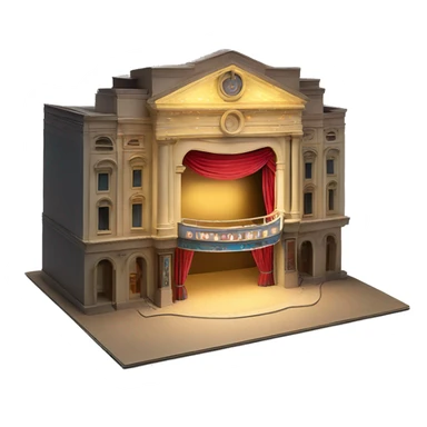 maquette theatre with lights and set model sticker
