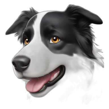 Black-and-white-Border-collie-with-black-freckle-near-nose sticker