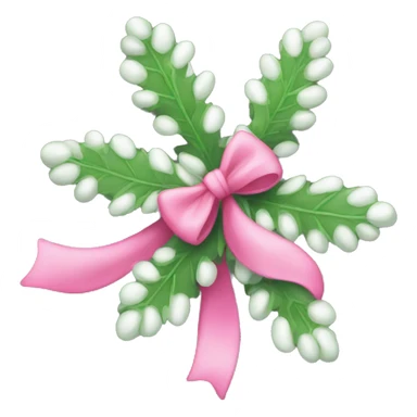 Mistletoe with pink bow sticker