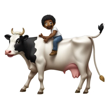 cow dacing whit a gay sticker