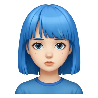 girl with bangs and blue hair sticker