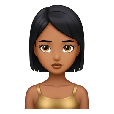 Girl black hair and bronze  sticker