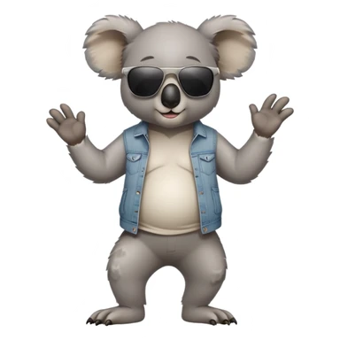 anthropomorphised koala in casual clothing, wearing dark sunglasses, walking upright in relaxed pose sticker