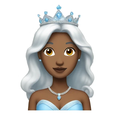 Princess wearing sky blue gown and crown sticker