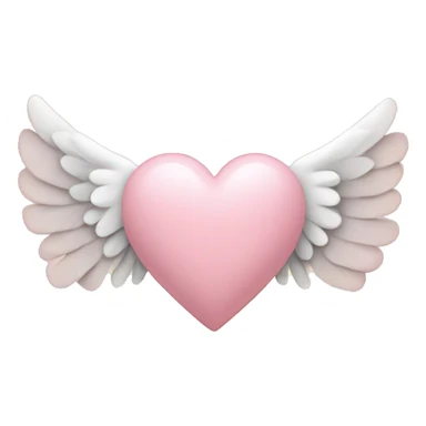 Light pink heart with angel wings  sticker