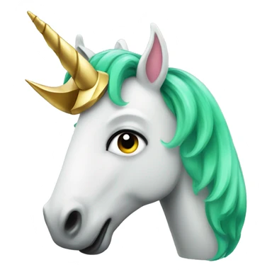 unicorn with green horn sticker