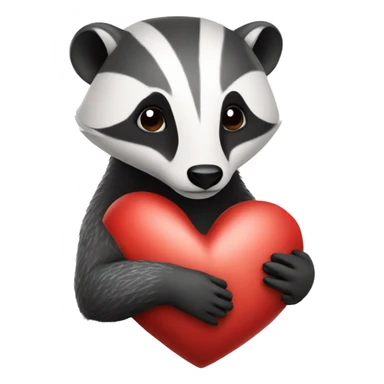 EUROPEAN BADGER HOLDING A HEART sticker