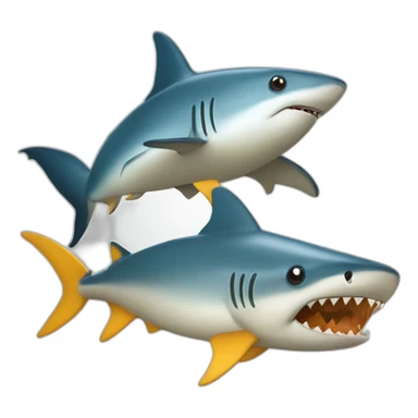 poisson manger par un requin sticker