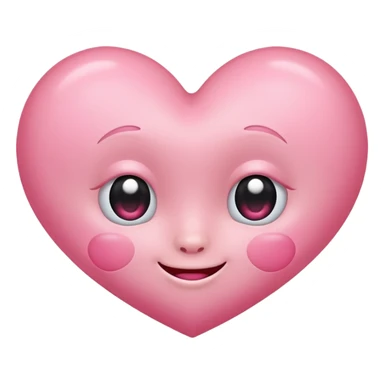 Pink heart with a blushy face sticker