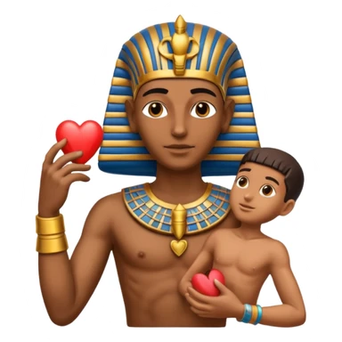 Pharaoh holding heart sticker