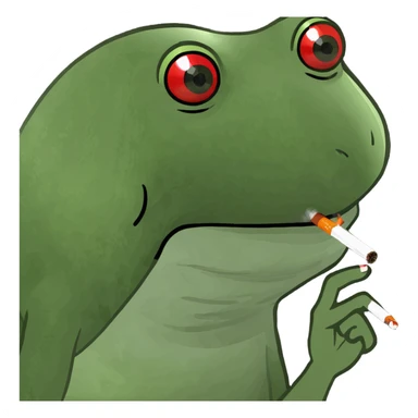 Frog with red eyes smoking sticker
