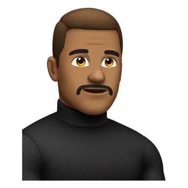 muscle fit black turtleneck shirt sitting in chair sticker