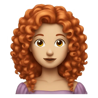 Princess with curly red hair headshot sticker