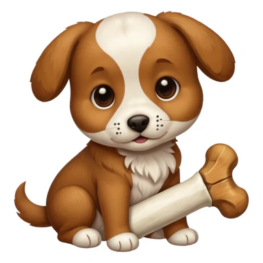 puppy with bone sticker