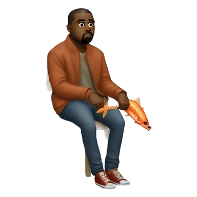 Kanye West eating fish sticks sticker