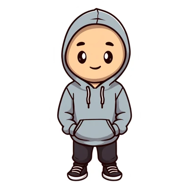 Ollie wearing hoodie sticker