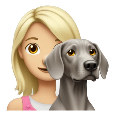 Weimaraner with blonde girl  sticker