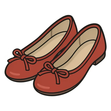 flat toon style red ballet shoes sticker