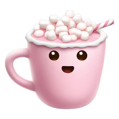 pink hotchoclate with marshmallows  sticker