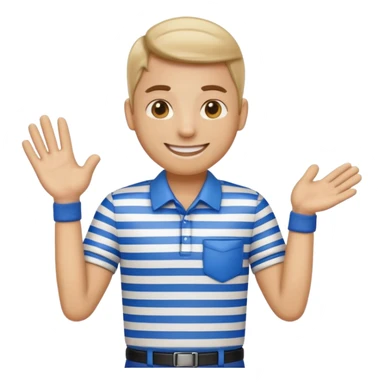 umpiring emoji stripped shirt sticker