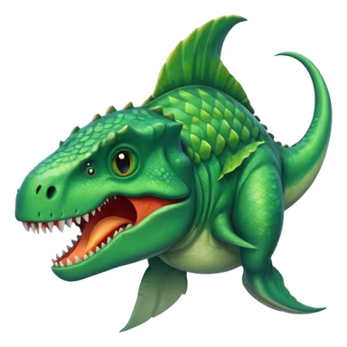 Dinosaur with fish head sticker