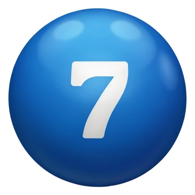 pull ball with the number 7 blue sticker