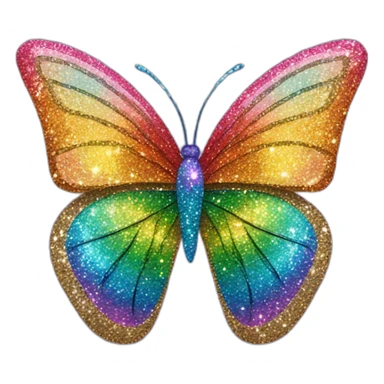 Rainbow glitter butterfly sticker
