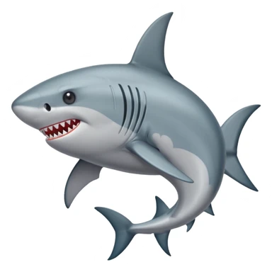 Tiburon con cuerpo músculos y agarro un tridente sticker