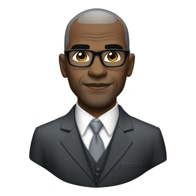 deon sanders with small round face and suit and glasses and buzz cut and small eyes and over 50 small gray bearded receding hairline and small black eyes and wrinkled forehead sticker