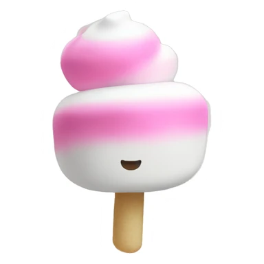 A pink and white swirl marshmallow sticker