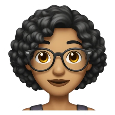 a dimaond shaped face with glasses clear face shorthair wheaty skin tone  and black hair with a good jawline sticker