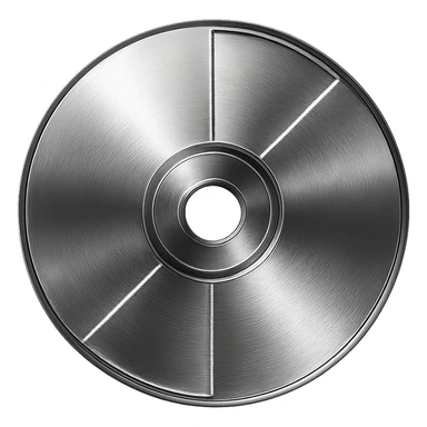 A minimalist CD disc with geometric pattern, glowing effect, violet color sticker