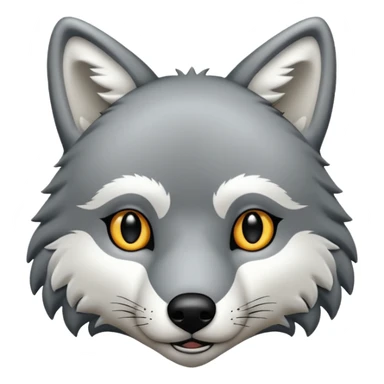 Huella de lobo de color blanco y borde negro  sticker