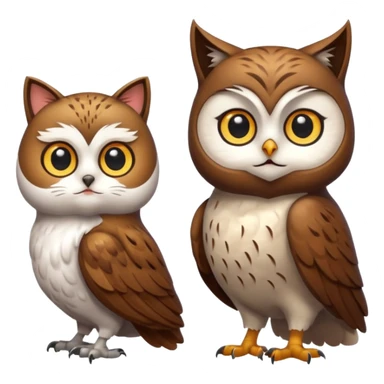Owl bodyand cat head and tail full body sticker